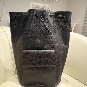 Salvatore Ferragamo Black Leather Bucket Bag